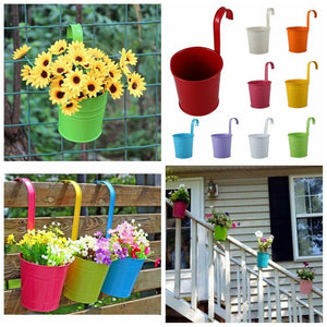 10pcs Multicolour Metal Hanging Flower Pots