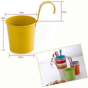 10pcs Multicolour Metal Hanging Flower Pots